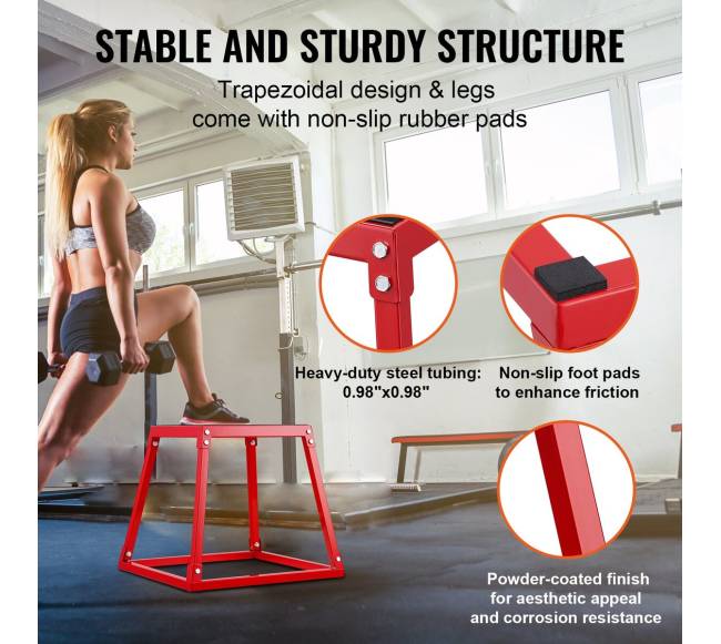 Pliometriniai šuolio kubai, 30 cm, 45 cm, 60 cm, 75 cm3