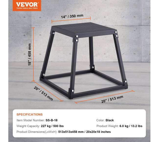 Pliometrinė šuolių dėžė, 46 cm6