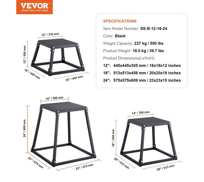 Pliometrinės treniruočių dėžės 304661 cm6
