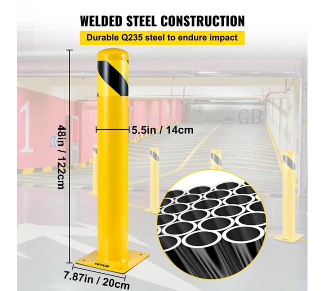 Saugos stulpas iš plieno, 122 cm aukščio2