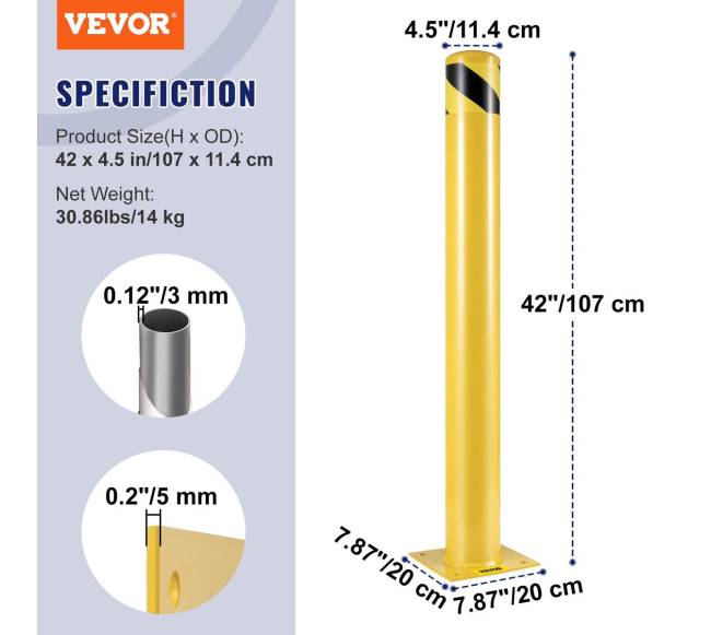 Saugos stulpas 107 cm aukščio, 11.4 cm skersmens6