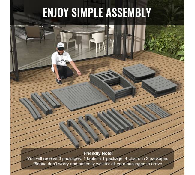 5 dalių lauko baldų komplektas5