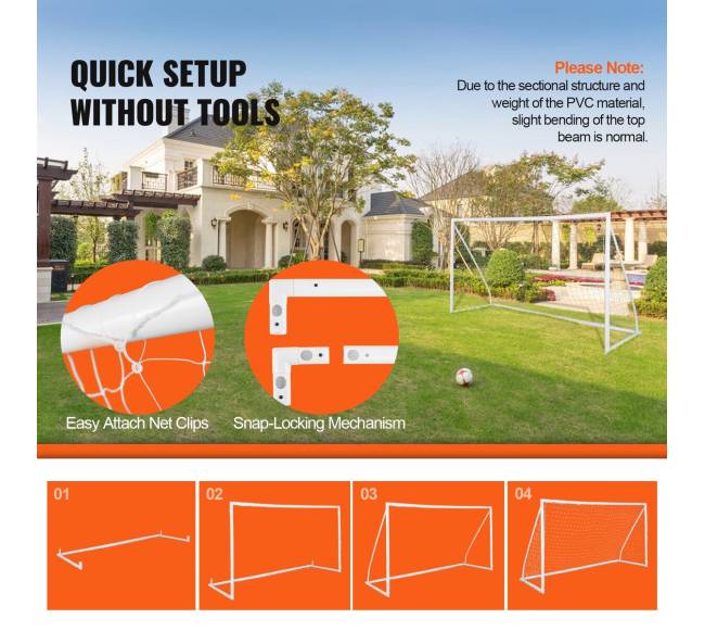 Nešiojami futbolo vartai 3.7x1.8 m3