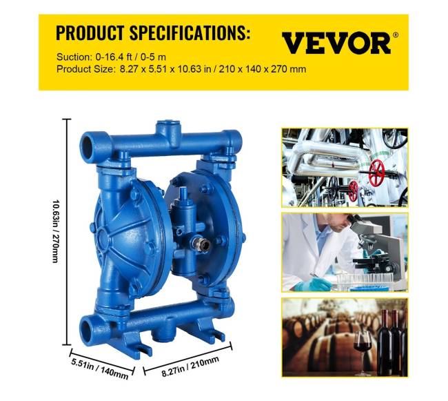 Oro varoma dviguba diafragminis siurblys6