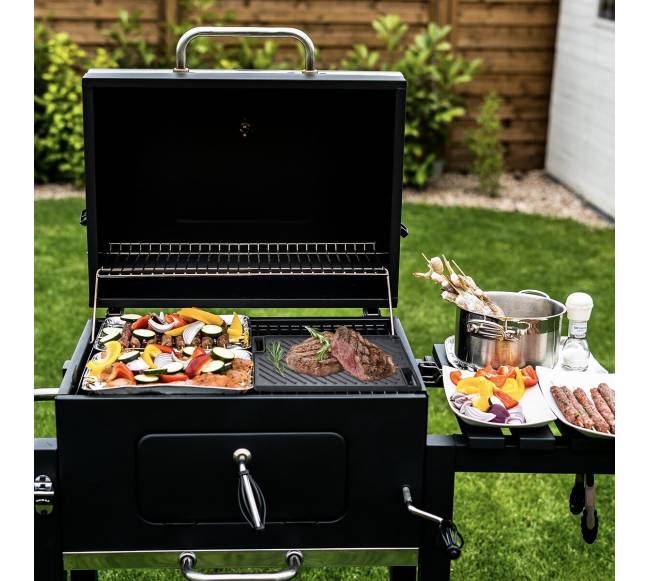 Dvigubas ketaus grilio paviršius su rankenėlėmis7