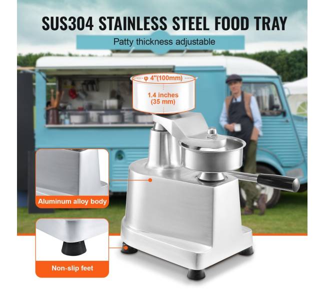 Komercinis mėsainių formuotojas, 100mm2