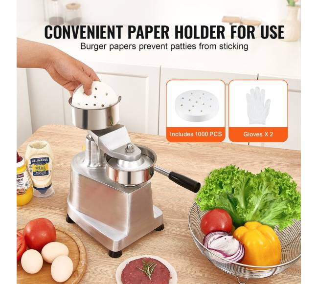 Komercinis mėsainių formuotojas, 100mm3