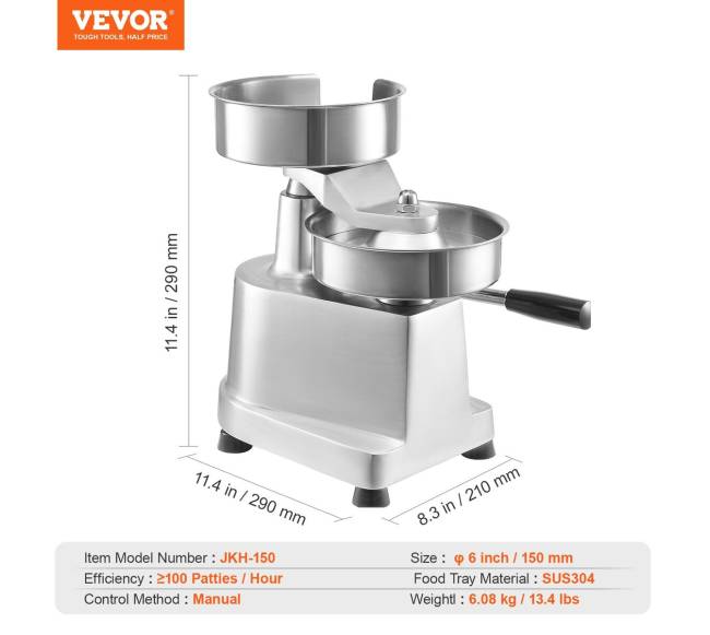 Komercinė mėsainių formuotoja, 150mm6