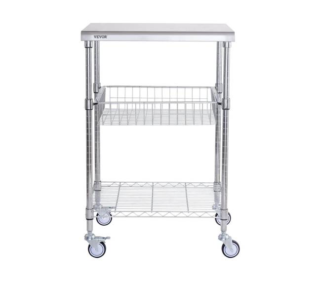 Virtuvės vežimėlis, 3 aukštai, su ratukais9