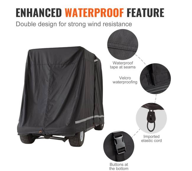 Keturviečio golfo vežimo uždangalas, 600D poliesteris5