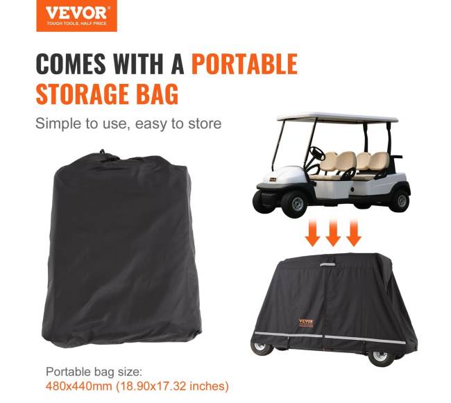 Keturviečio golfo vežimo uždangalas, 600D poliesteris6