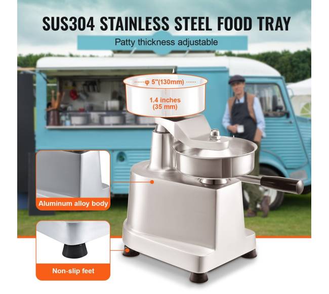 Komercinis mėsainių formuotojas, 130mm2