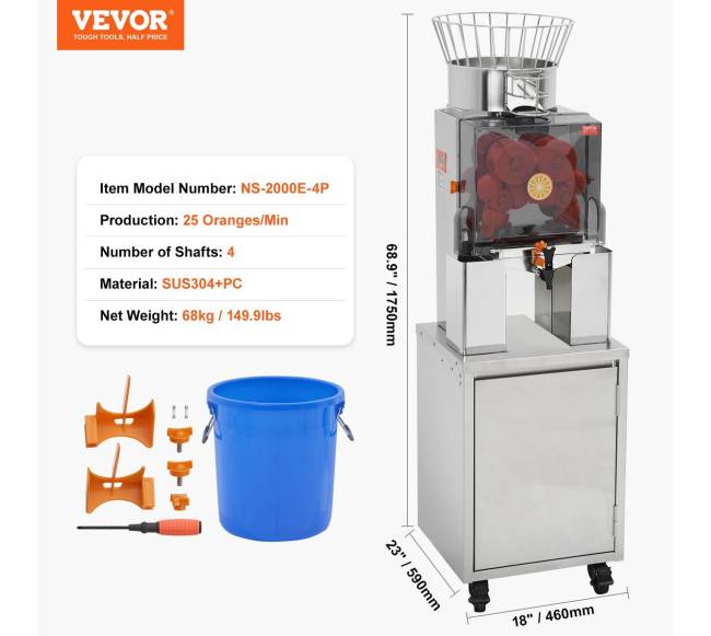 komercinis apelsinų sulčiaspaudė 120W automatinis6