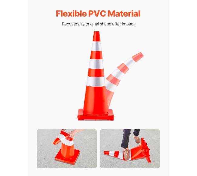 Oranžiniai kelių kūgiai su atspindinčiais žiedais3