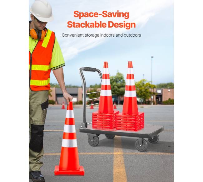 Oranžiniai kelių kūgiai su atspindinčiais žiedais5