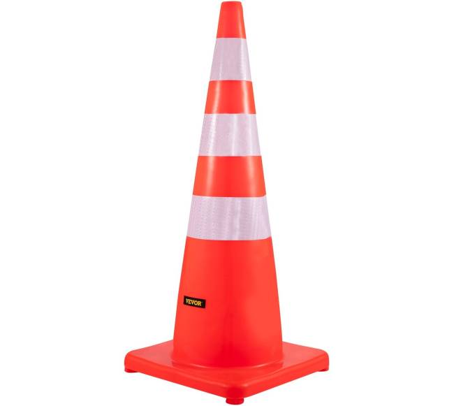 Oranžiniai kelių kūgiai su atspindinčiais žiedais9