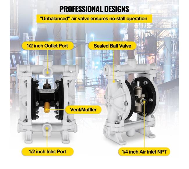 Oro siurblys su dviguba diafragma skysčiams4