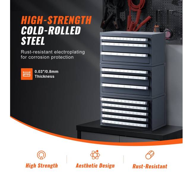 Grąžtų laikymo spintelė su stalčiais2