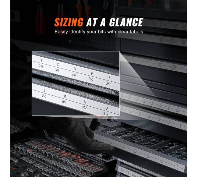 Grąžtų laikymo spintelė su stalčiais3