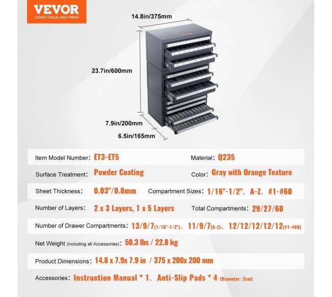 Grąžtų laikymo spintelė su stalčiais6