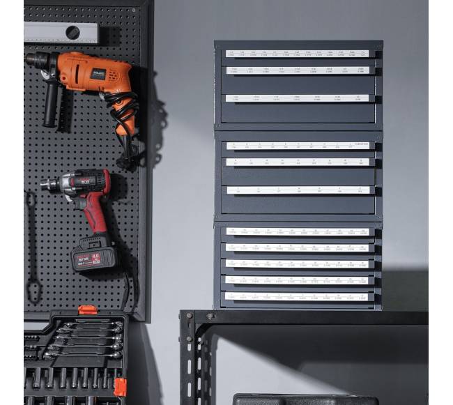 Grąžtų laikymo spintelė su stalčiais7