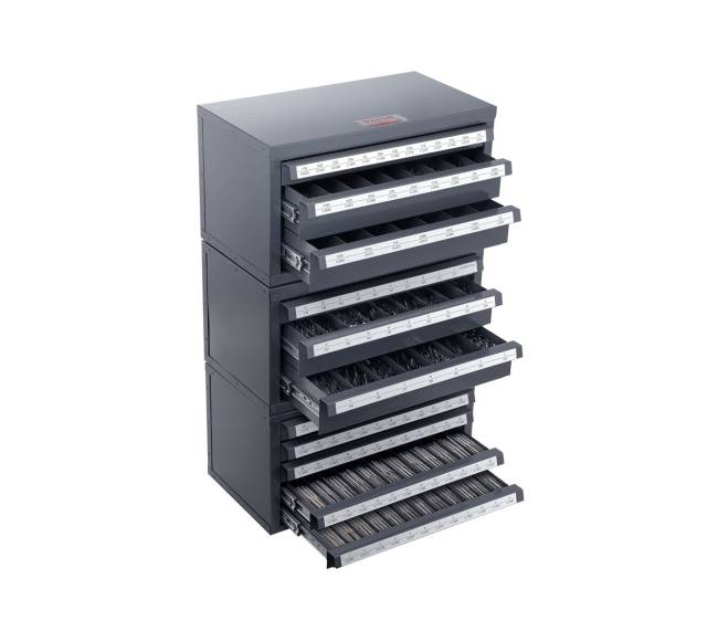 Grąžtų laikymo spintelė su stalčiais9