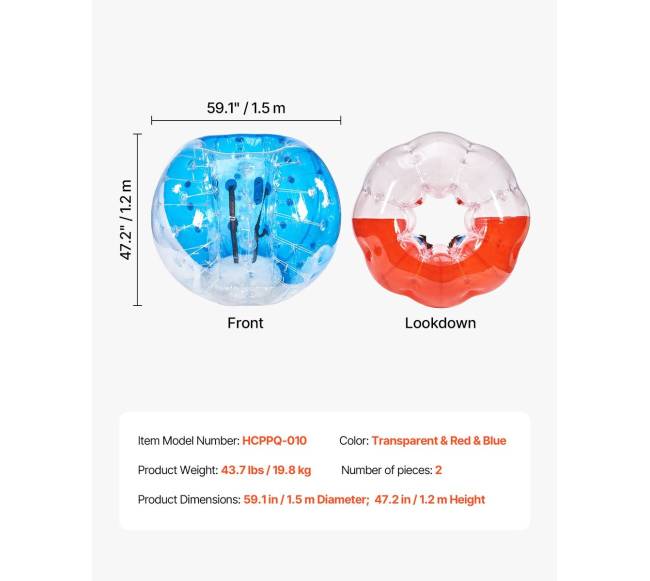 Pripučiami kamuoliai sumo žaidimams, 2 vnt., 1.5 m6