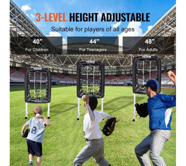 9 skylių beisbolo tinklas su reguliuojamu aukščiu3