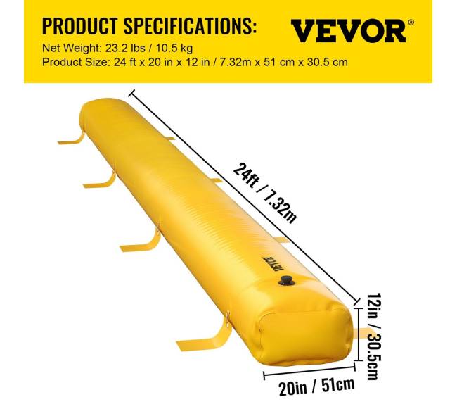 Geltona potvynių užtvara, 7.32 m ilgio6