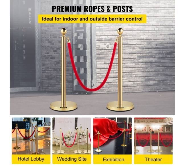 Auksinės švitrų virvės ir stulpai 4 vnt.1