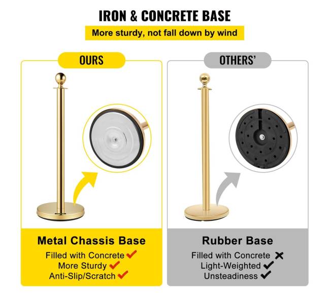 Auksinės švitrų virvės ir stulpai 4 vnt.4