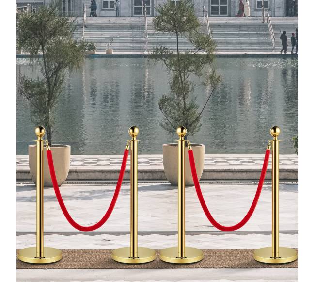 Auksinės švitrų virvės ir stulpai 4 vnt.7