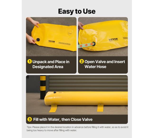 Potvynių barjeras PVC, 3,66 m x 30,5 cm3