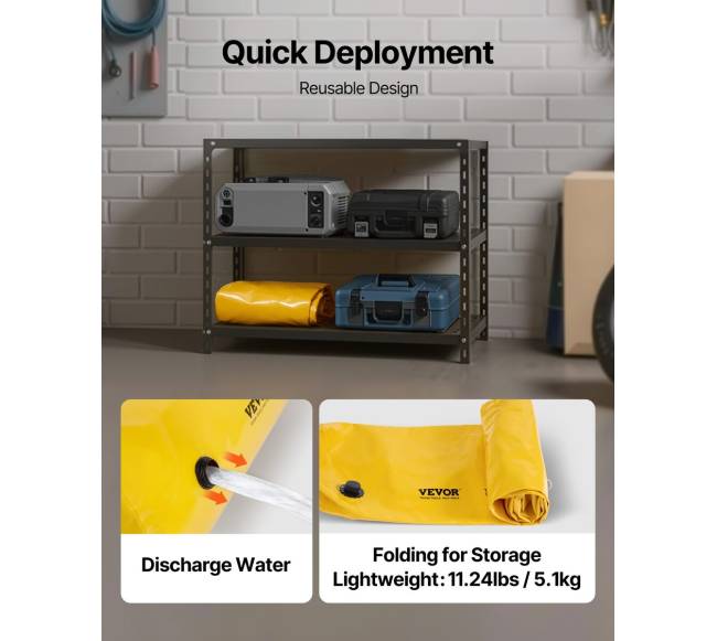 Potvynių barjeras PVC, 3,66 m x 30,5 cm4