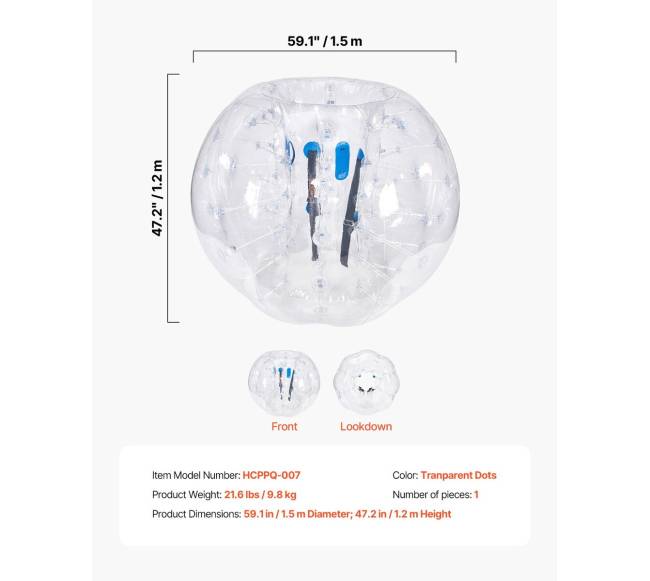 Pripučiamas buferio kamuolys 1 vnt., 1.5m6