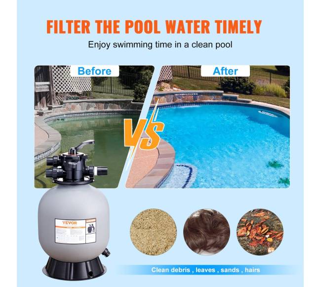 Smėlio filtras baseinui 19 colių su 7 krypčių vožtuvu5