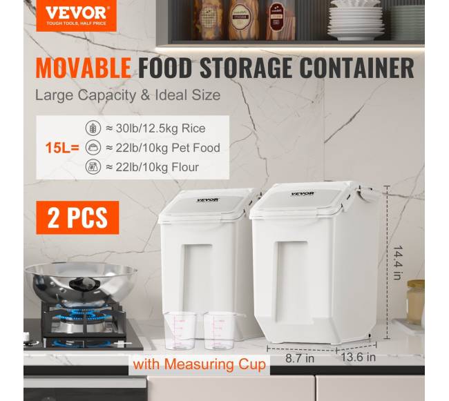 Laikymo konteineriai su dozatoriais 2 x 15L1