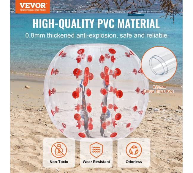 Pripučiamas buferinis kamuolys 1vnt, 1.2 m zorb kamuoliai1