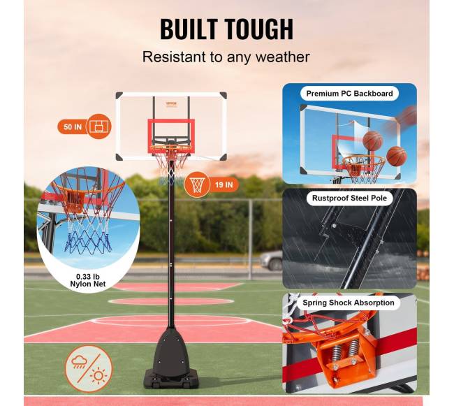 Reguliuojamas krepšinio stovas, 2.3-3 m aukščio4