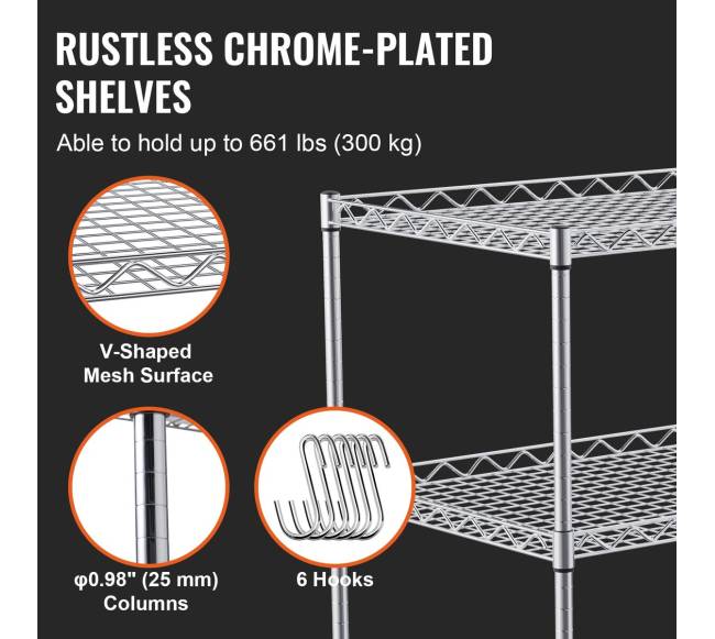 Virtuvės vežimėlis su 3 lentynomis2