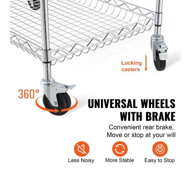 Virtuvės vežimėlis su 3 lentynomis4