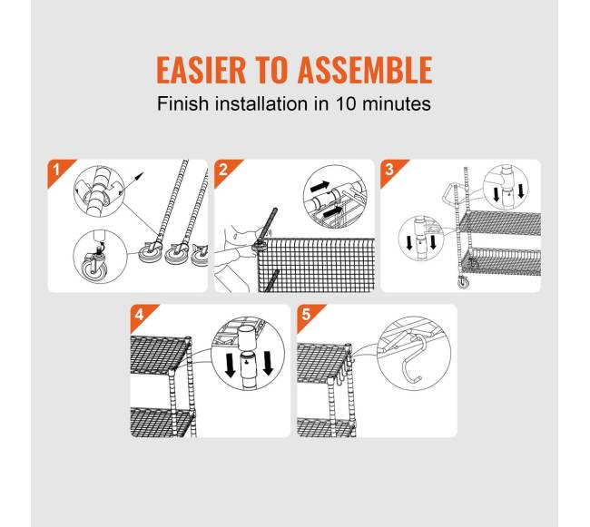 Virtuvės vežimėlis su 3 lentynomis5