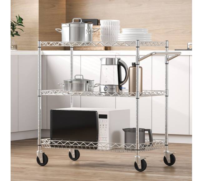 Virtuvės vežimėlis su 3 lentynomis7