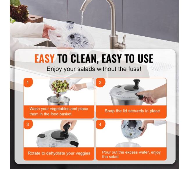 Nerūdijančio plieno salotų suktukas 4,5 l2