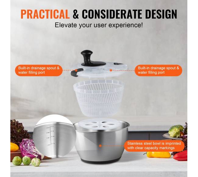 Nerūdijančio plieno salotų suktukas 4,5 l5