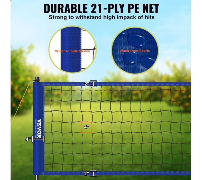 Nešiojamas tinklinio tinklas su reguliuojamu aukščiu2