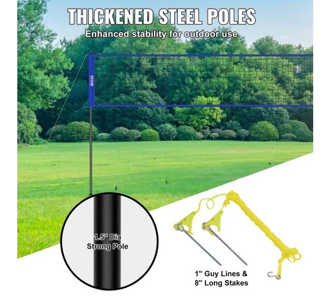 Nešiojamas tinklinio tinklas su reguliuojamu aukščiu3