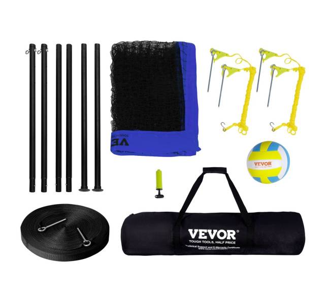 Nešiojamas tinklinio tinklas su reguliuojamu aukščiu8