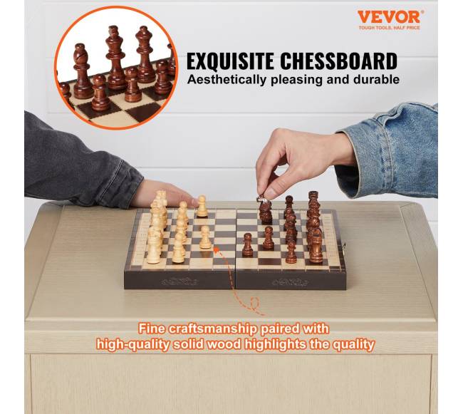 Magnetinis medinis šachmatų rinkinys, sulankstomas1