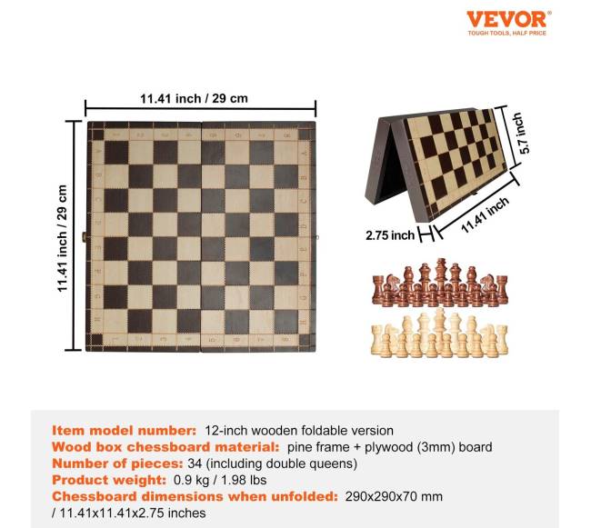 Magnetinis medinis šachmatų rinkinys, sulankstomas6